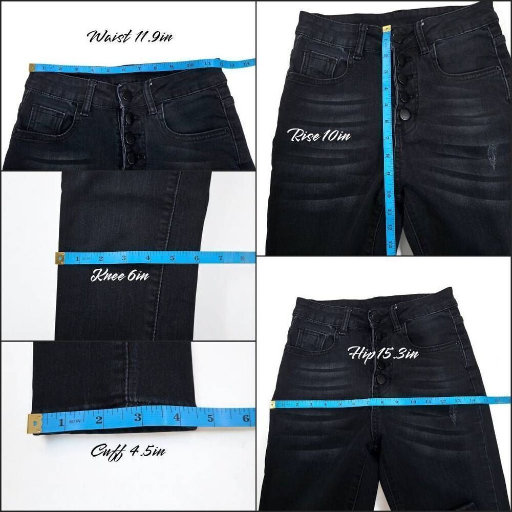 SHEIN High Rise Button-up Skinny Jeans(A010)-Size XS (2/26) for Women - Picture 8 of 9